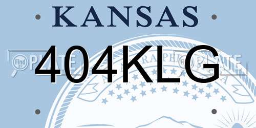 404KLG Kansas License Plate