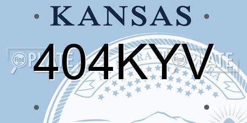404KYV Kansas License Plate