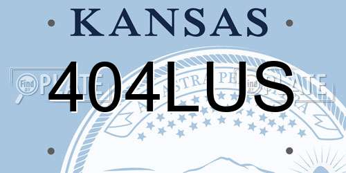 404LUS Kansas License Plate