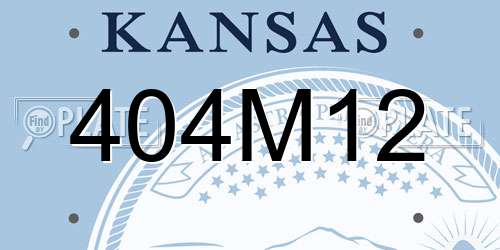 404M12 Kansas License Plate