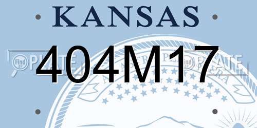 404M17 Kansas License Plate