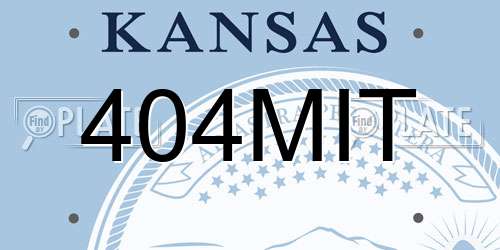 404MIT Kansas License Plate