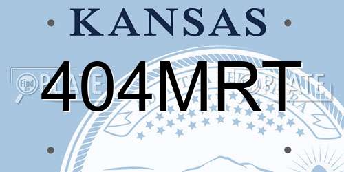 404MRT Kansas License Plate