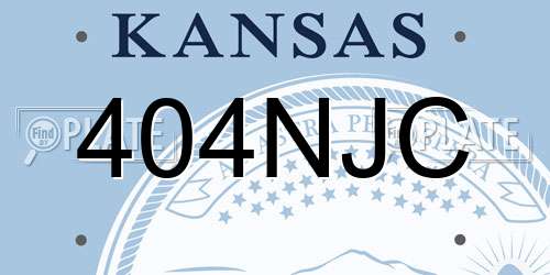 404NJC Kansas License Plate