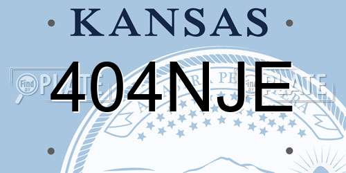 404NJE Kansas License Plate