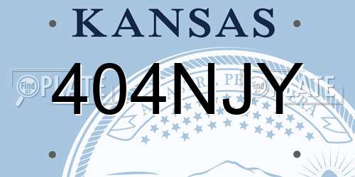 404NJY Kansas License Plate