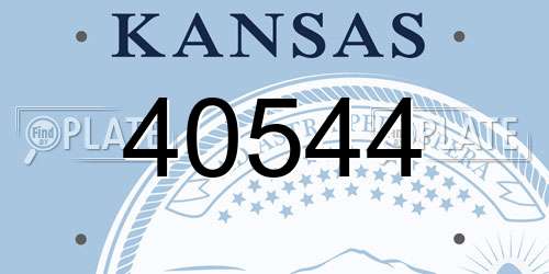 40544 Kansas License Plate