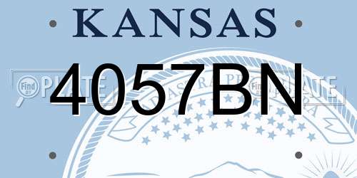 4057BN Kansas License Plate