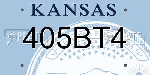 405BT4 Kansas License Plate