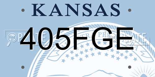405FGE Kansas License Plate