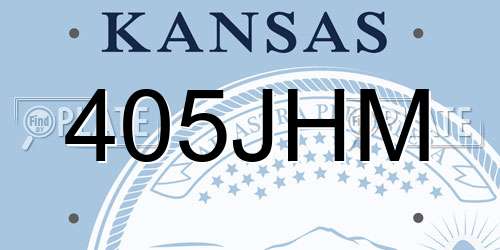 405JHM Kansas License Plate