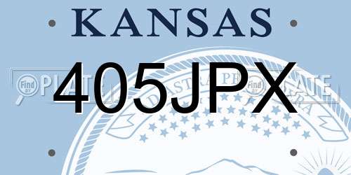 405JPX Kansas License Plate