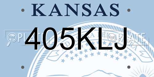 405KLJ Kansas License Plate