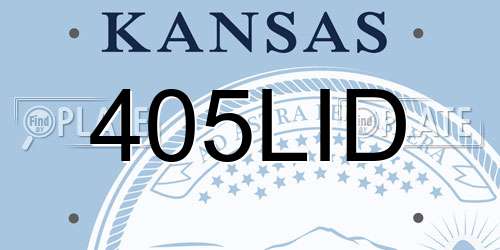 405LID Kansas License Plate