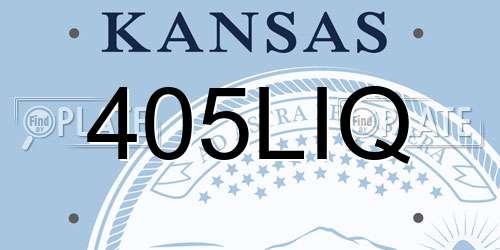 405LIQ Kansas License Plate