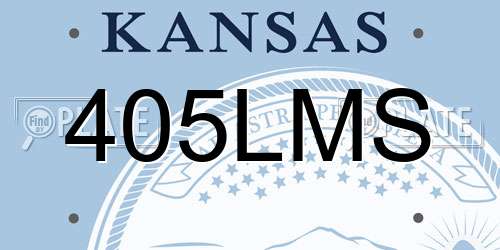 405LMS Kansas License Plate