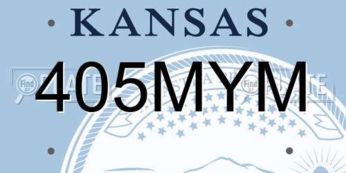 405MYM Kansas License Plate