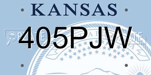 405PJW Kansas License Plate