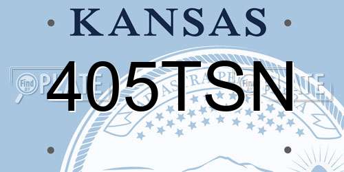 405TSN Kansas License Plate