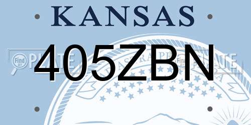 405ZBN Kansas License Plate