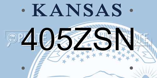405ZSN Kansas License Plate