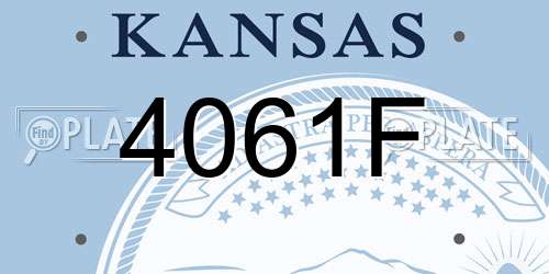 4061F Kansas License Plate