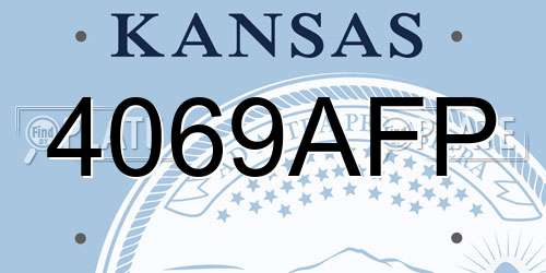 4069AFP Kansas License Plate