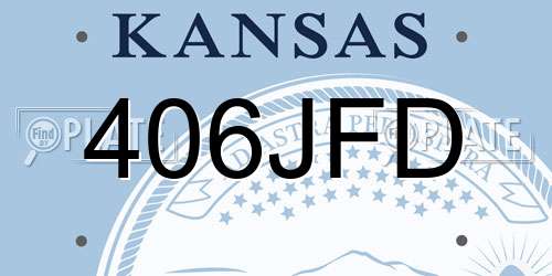406JFD Kansas License Plate