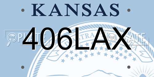 406LAX Kansas License Plate