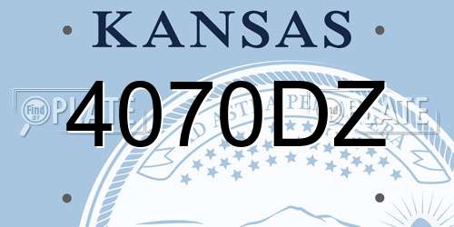 4070DZ Kansas License Plate