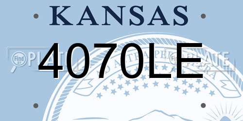 4070LE Kansas License Plate