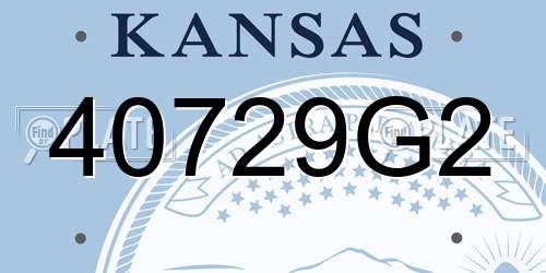 40729G2 Kansas License Plate