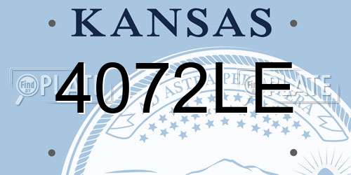 4072LE Kansas License Plate