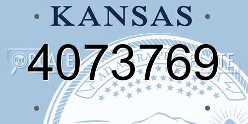 4073769 Kansas License Plate