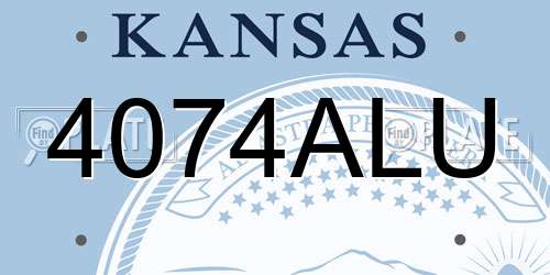 4074ALU Kansas License Plate