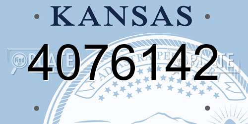 4076142 Kansas License Plate