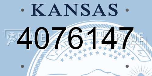 4076147 Kansas License Plate