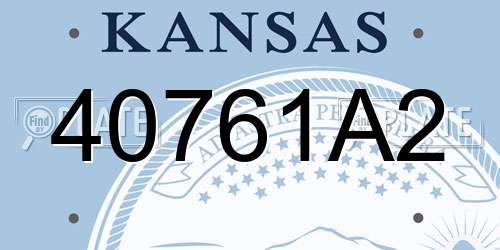 40761A2 Kansas License Plate