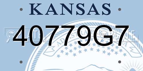 40779G7 Kansas License Plate