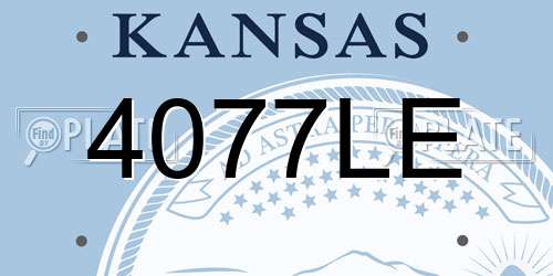 4077LE Kansas License Plate