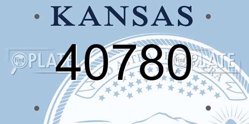40780 Kansas License Plate