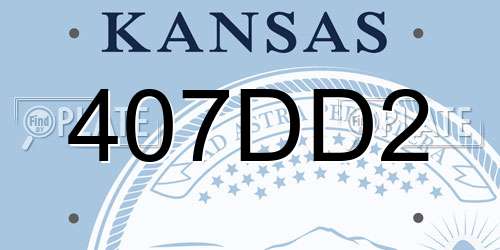 407DD2 Kansas License Plate