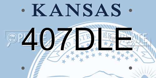 407DLE Kansas License Plate