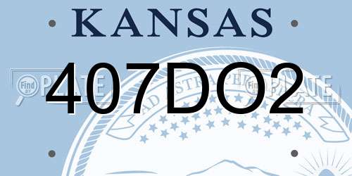 407DO2 Kansas License Plate