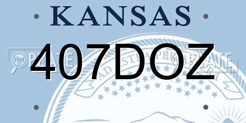 407DOZ Kansas License Plate