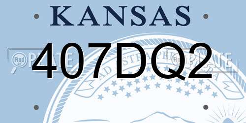 407DQ2 Kansas License Plate