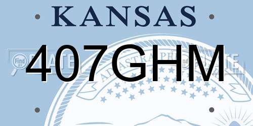 407GHM Kansas License Plate