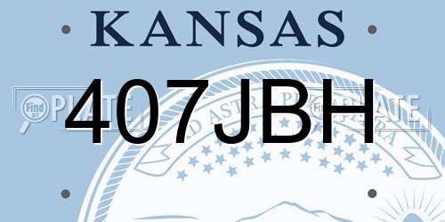407JBH Kansas License Plate