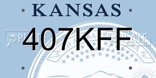 407KFF Kansas License Plate