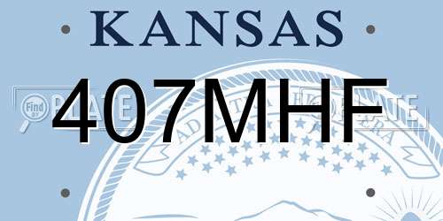 407MHF Kansas License Plate